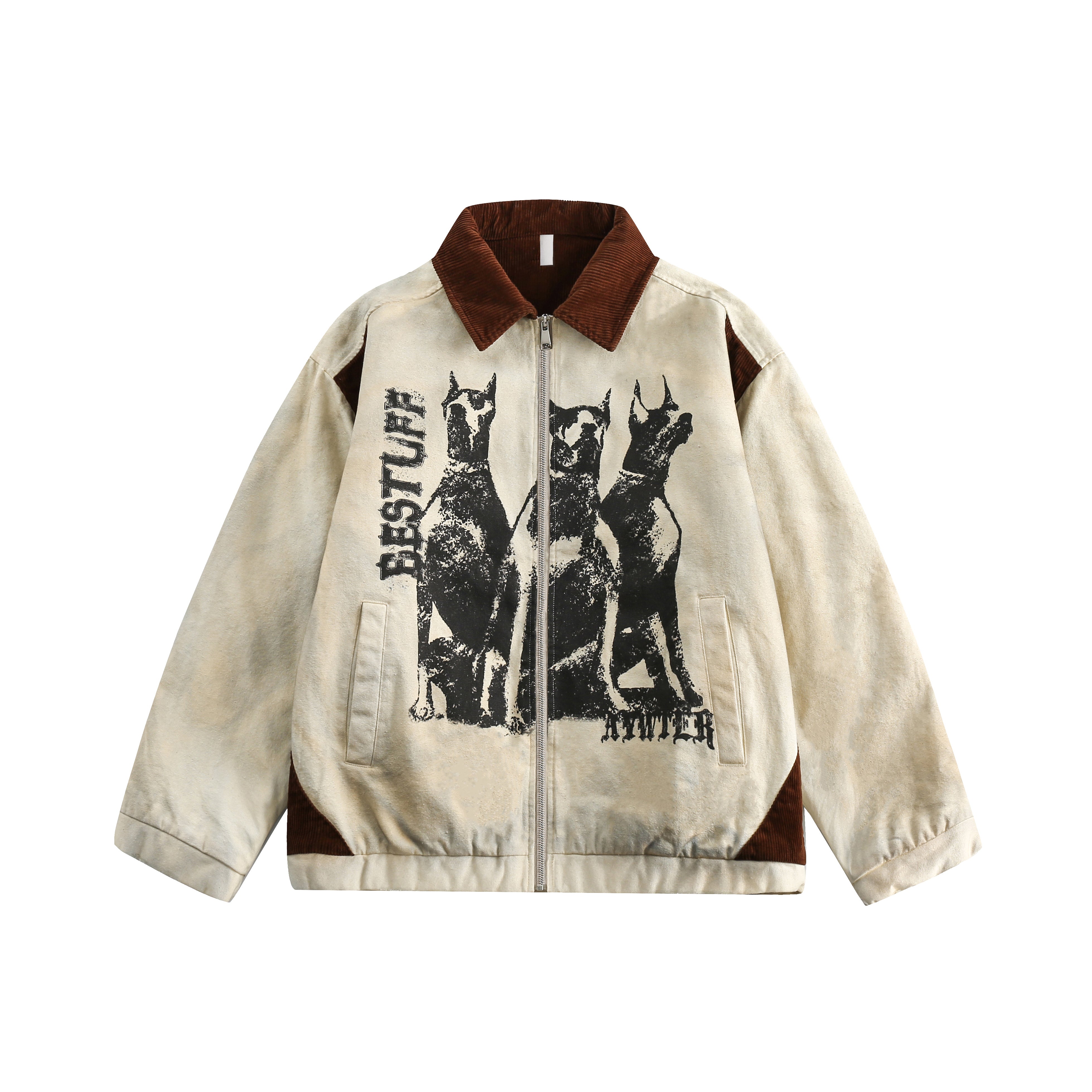 Faire Echo Dog Letter Printing Jacket