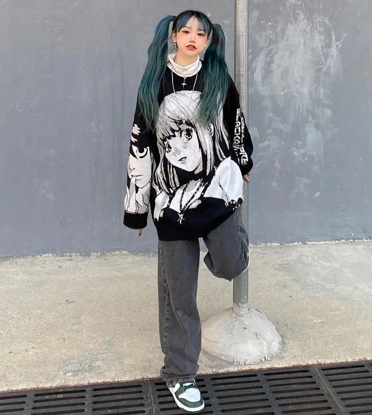 Faire Echo "SHARP ANIME" Knitted Sweater
