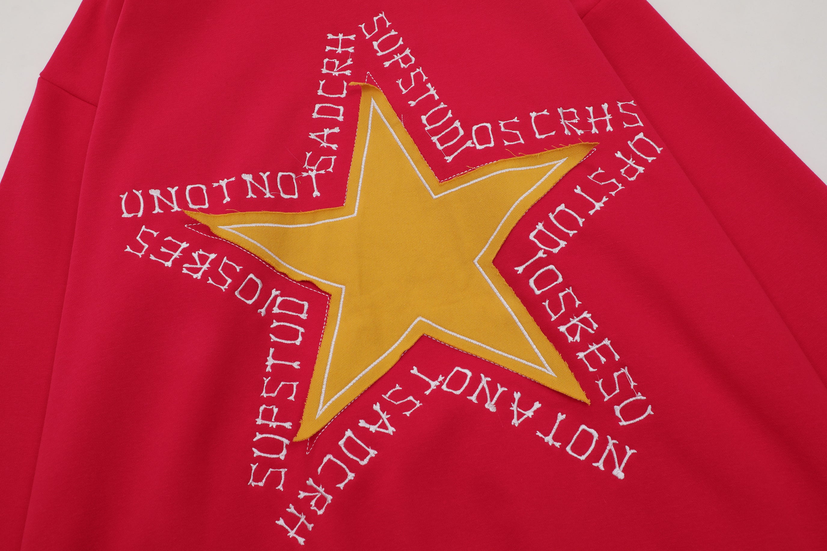 Faire Echo “Star” Patchwork  Embroidery Hoodie