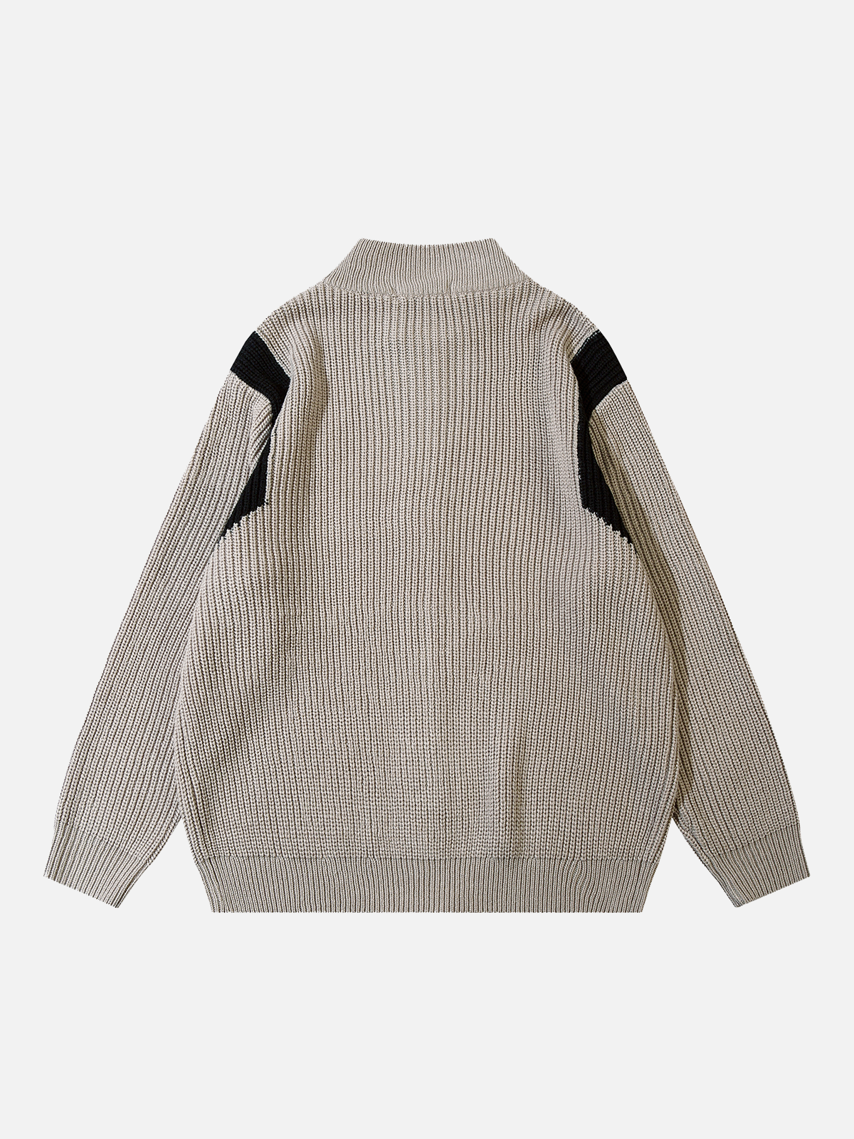 Faire Echo Zipper Color Matching Knit Sweater