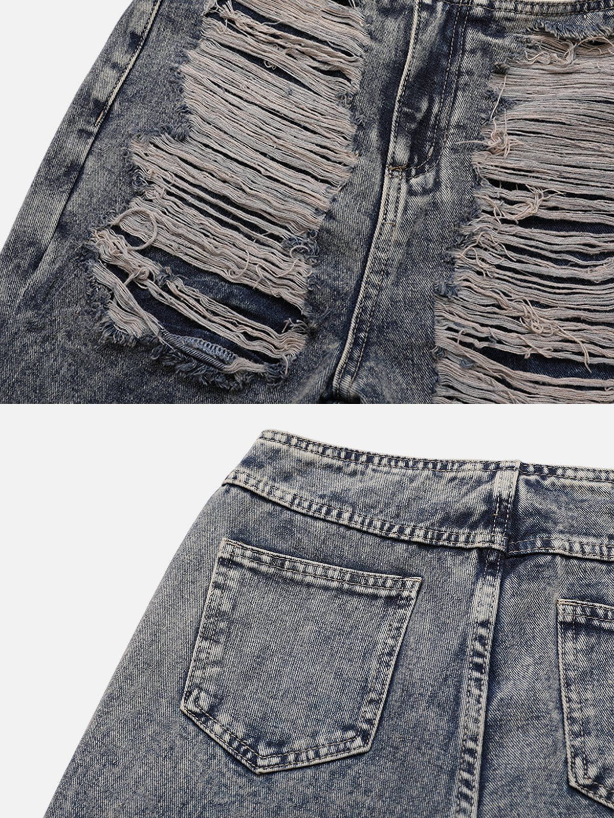 Distressed Washed Jeans Faire Echo