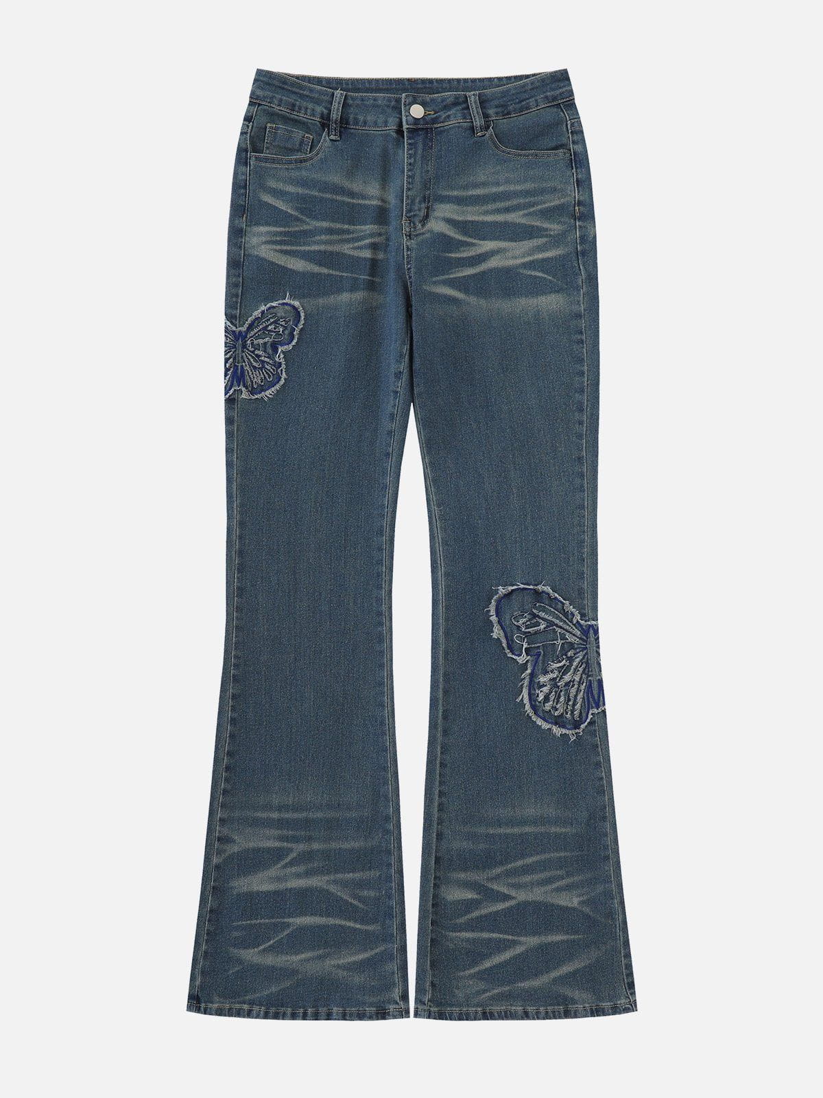 Embroidery Butterfly Jeans Faire Echo