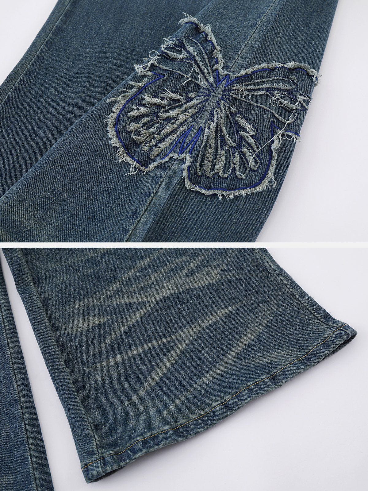 Embroidery Butterfly Jeans Faire Echo