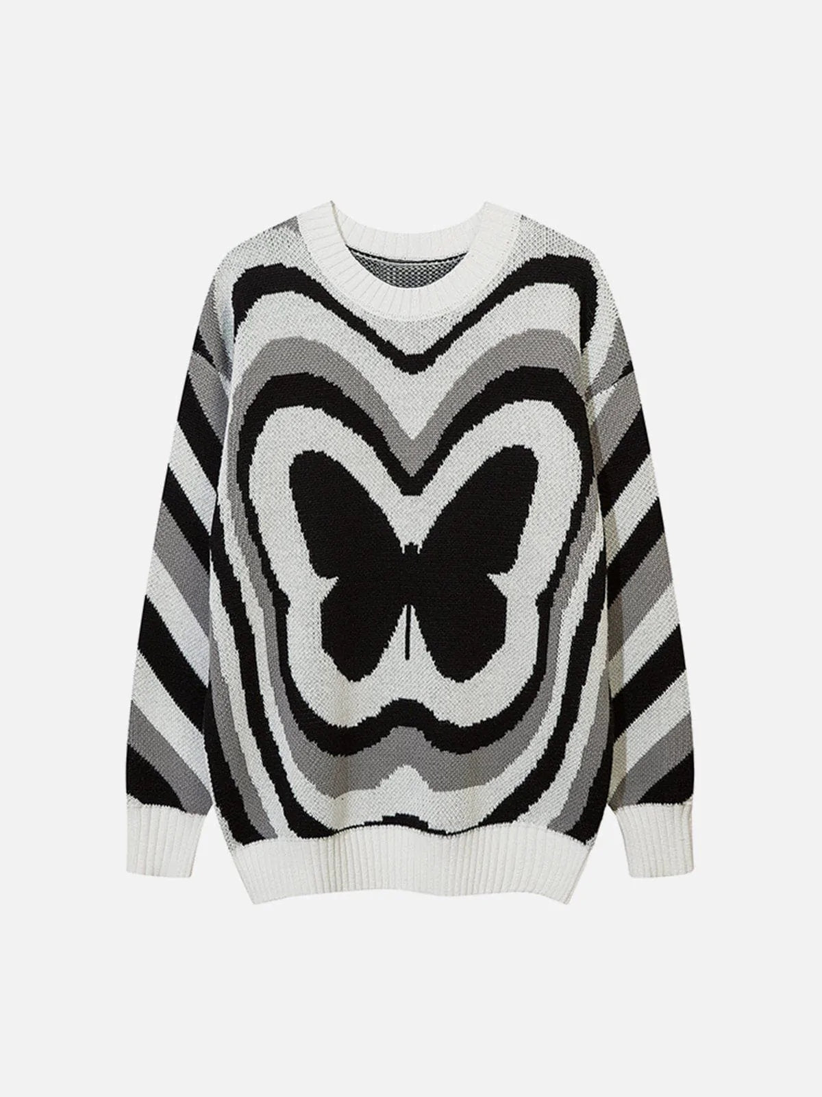 Faire Echo Butterfly Jacquard Knit Sweater Faire Echo