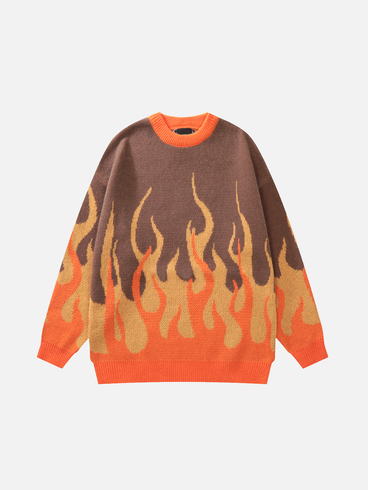 Faire Echo Colorblock Flame Print Sweater Faire Echo