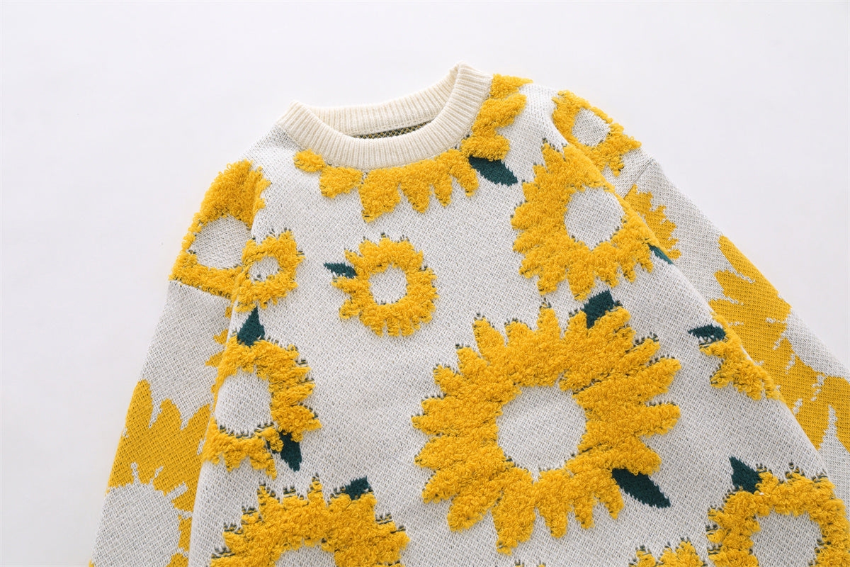 Faire Echo Sunflower Flocking Print Sweater Faire Echo
