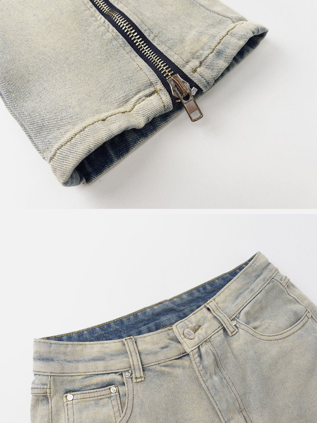Faire Echo Vintage Washed Zipper Jeans Faire Echo