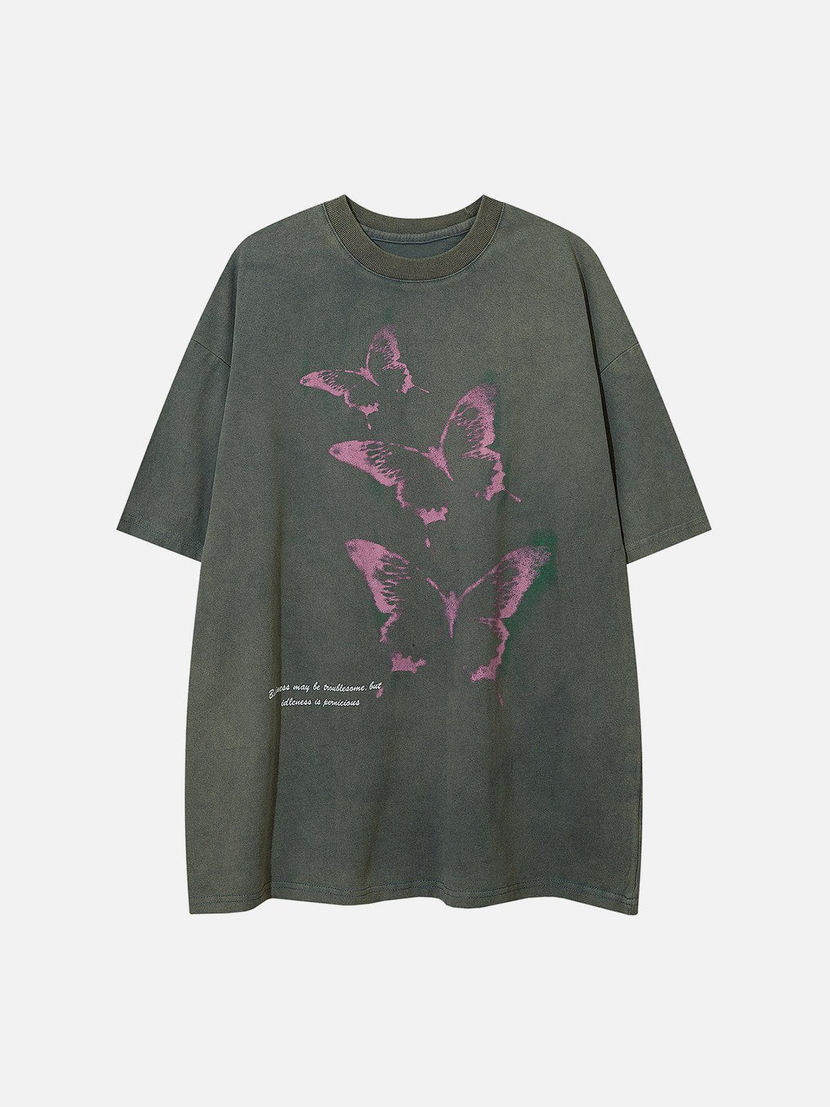 Faire Echo Washed Butterfly Graphic Tee Faire Echo