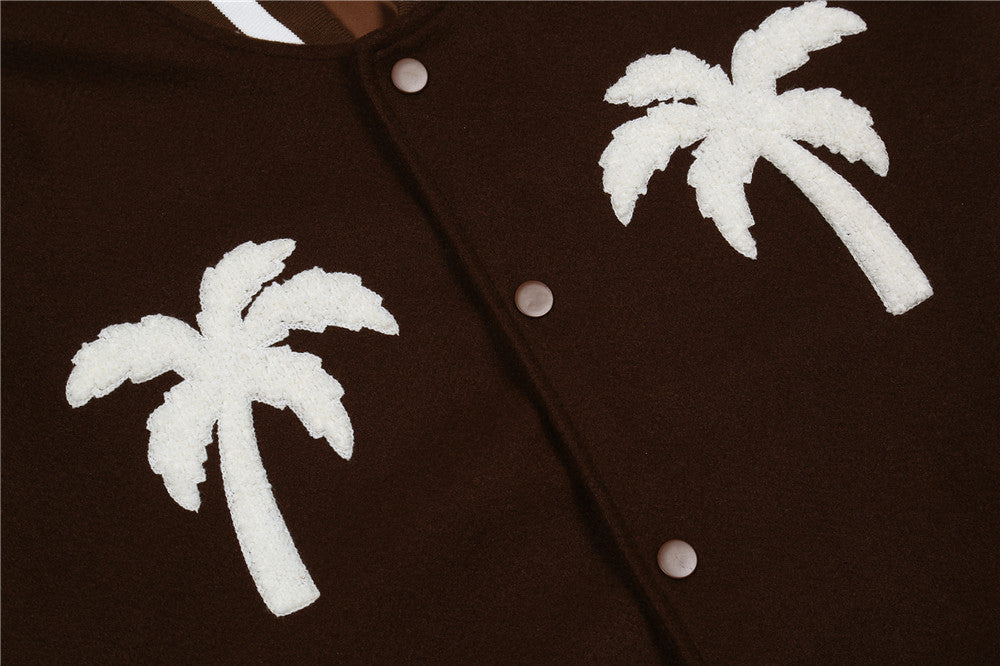 Faire Echo Vintage "Coconut Terrorist" Embroidery Varsity Jacket