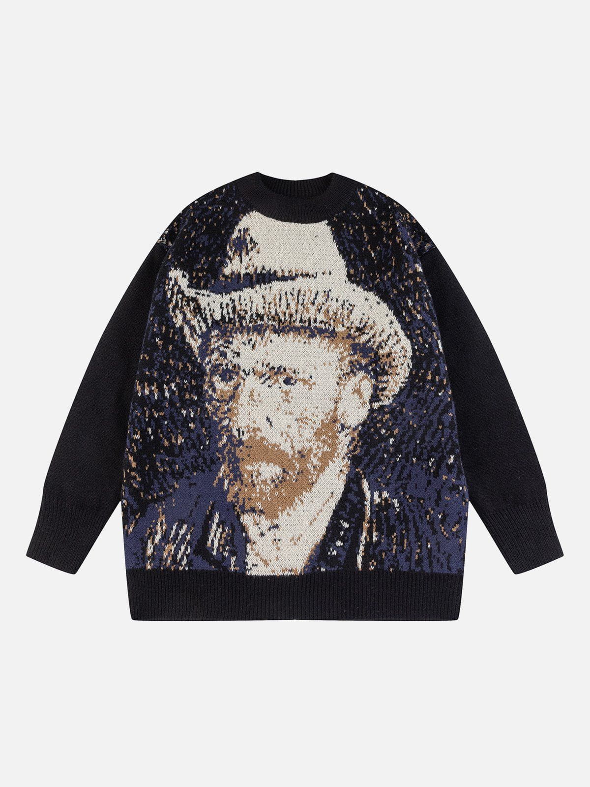 Faire Echo "Van Gough" Portrait Print Sweater